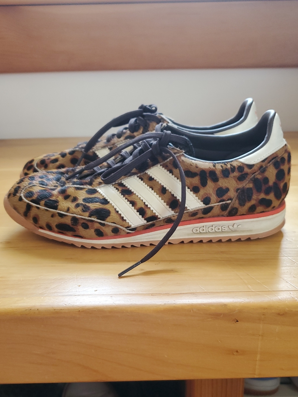 adidas Leopard-Print Trainers with White Stripes - Picture 7 of 9